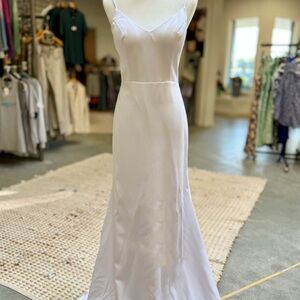 Sophisticated White Satin Wedding Dress